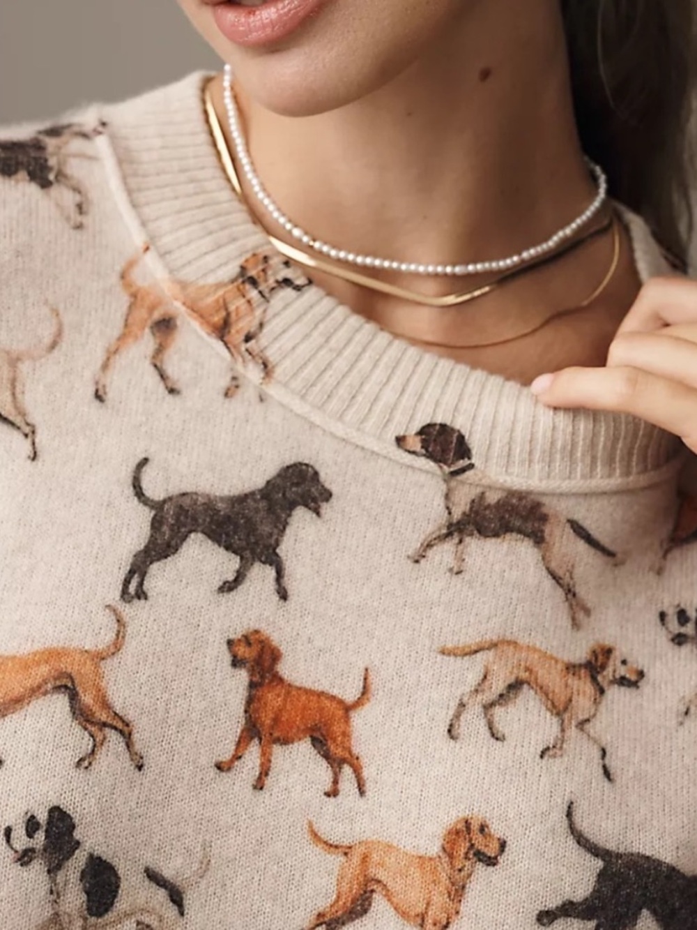 New Anthropologie Dog Printed Cashmere Short Sleeve Sweater - XXS - Picture 4 of 4